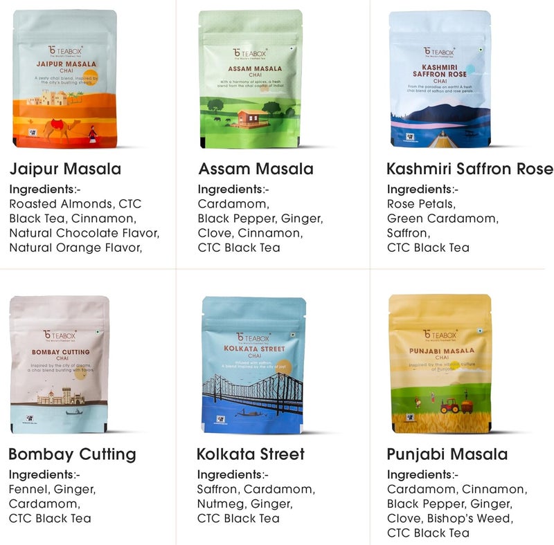 Teabox Premium Authentic Indian Spiced Chai Tea Trial Pack - 20 Exotic Varieties, 600g - Image 4